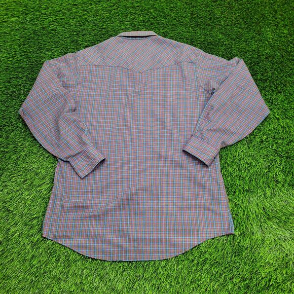 Vintage 80s LEE Plaid Button Shirt M/L 22x31 Red - Picture 2 of 11